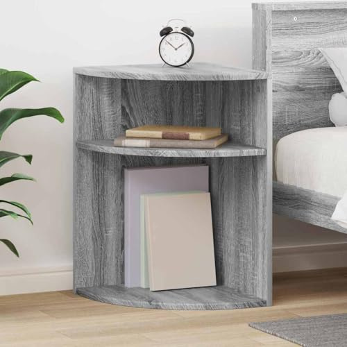 Mhdvray Table basse grise Sonoma 39,7 x 39,7 x 60 cm en bois au design moderne avec espace pour salon, couloir, chambre, table basse ou petite console