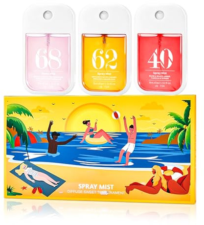 3 Stück Parfüm Bodyspray Damen 45ml,Parfum Damen,Fruchtiges Body Mist | Long Lasting Fragrance Spray,Hair and Body Fragrance Mist,Women's Bodyspray,Parfümspray Set für Reisen,Urlaubsreise