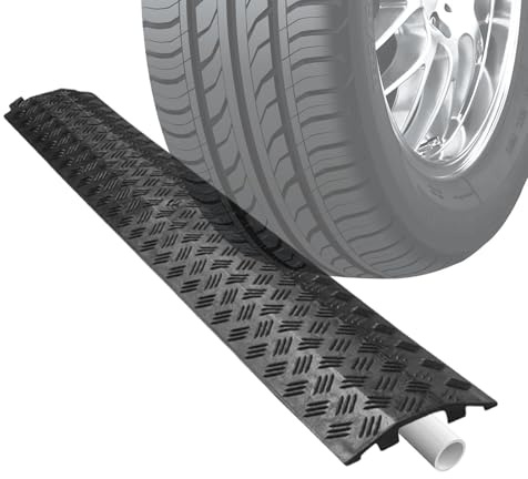 Driveway Hose Protector, Indoor Electrical Cable Protector | Drive Over CableProtector, Heavy Duty CableProtector Ramp For Pavement Road Yard Driveway Asphalt Gravel Path Outdoor