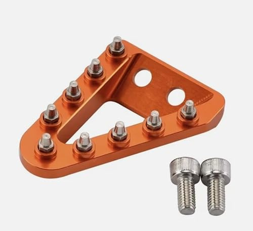 MB SPARE PARTS Puntale freno maggiorato in ergal arancione compatibile con Ktm Exc/Excf/Sx/Sxf 2016-2026 Grip Elevato con Pin in Acciaio Inox
