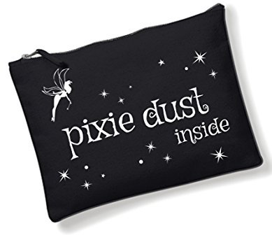 Kosmetiktasche mit coolem Spruch Pixie Dust/Kulturbeutel mit Verschiedene Sprüche auswählbar von 3Elfen / Schwarz/Tasche/Handtasche/Waschtasche/Schminktasche