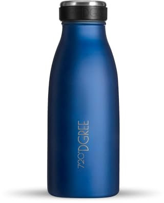 720°DGREE Edelstahl Trinkflasche “milkyBottle” - 350ml - Perfekt für Kinder, BPA-Frei, Auslaufsicher, Kohlensäure geeignet - Kleine Thermosflasche für Sprudel, Sport, Schule, Fitness