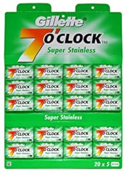 P&G Gillette 7 O clock Grün, 100 Rasierklingen