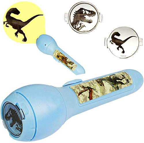 alles-meine.de GmbH 2 Stück Taschenlampen & LED Bilder Projektor - Jurassic World - Dinosaurier - Projektion mit verschiedenen Bild Aufsätzen - für Kinder Lampe/Projektor..