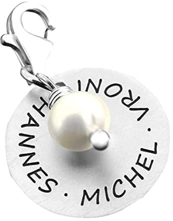 Charms Anhänger 925 Silber mit Gravur Namensanhänger Geschenk Geburt Charm Namensgravur Name Bettelarmband Zusatzanhänger | HANDMADE IN GERMANY