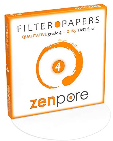 zenpore Carta da filtro da laboratorio da 18,5 cm, qualitativa standard di grado 4 - Flusso rapido 185 mm (100 dischi)