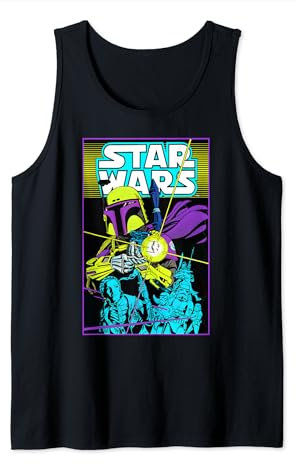 Star Wars Boba Fett Neon Blaster Poster Tank Top