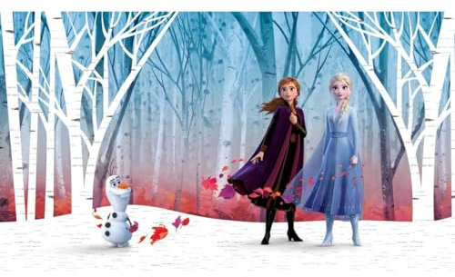 RoomMates RMK11415M 5M Frozen Woodland Tree Peel and Stick Wallpaper Mural-10.5 x 6 ft, Blue, Orange
