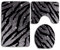 JOOCAR Badvorleger mit WC-Vorleger, rutschfest, mit Deckel, WC-Vorleger, helles Sternen-Silber-Schwarz, Zebra-Glitzer, weich und schön, 3-teiliges Set