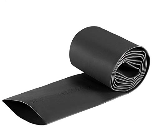 sourcing map Heat Shrink Tubing 40mm Dia 66mm Flat Width 1m - Black | 2:1 Shrinkable Tube Wraps Electric Insulation Wire Bundling