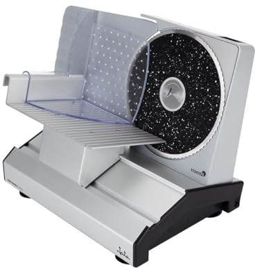 Jata CF1053 Cortafiambres Eléctrico Metálico, Disco Recubrimiento Stonite Extraíble, 190 mm de Diámetro, Regulador de Grosor 0 a 22 mm, Facil Limpieza, Seguridad antiuso, 200 W
