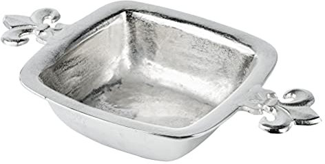 MichaelNoll Schale Lilie Dekoteller Deko Aluminium Silber - Moderne Dekoschale aus Metall - 45 oder 52 cm (52x30x9 cm)