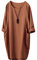 FTCayanz Damen T-Shirt Tunika Kleid Langes Leinenkleider Elegant Langarm Blusenkleid Mini Kleider Orange XL