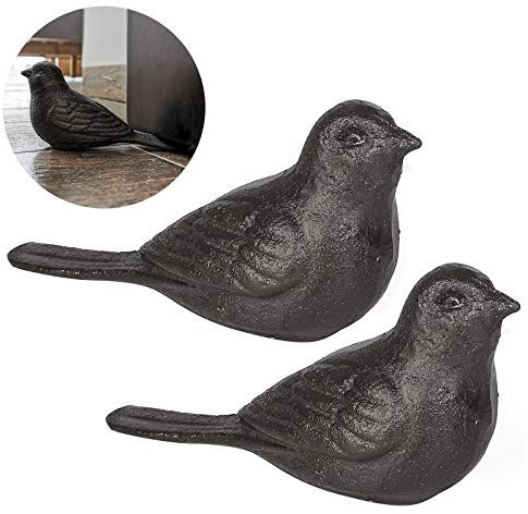 Livfodrm Door Stop Floor Heavy Door Stopper Animal Bird Decorative Door Stopper Cast Iron Door Stop Turstopper Wedge Rustic, Set of 2