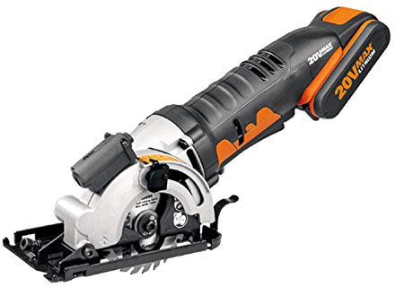 Circular Saw, 2 Batteries20V-4.0AH 2300RPM Professional Cordless Circular Saw with Laser Guide, Rip Guide, Vacuum Adapter, 3Pcs Blades Plus 1 Allen Wrench, Max Cutting Depth 27mm