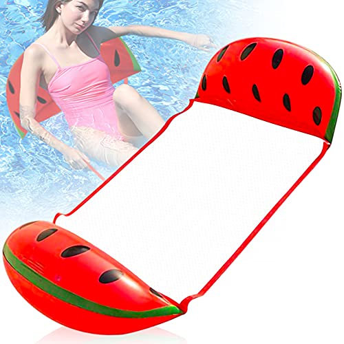 Aufblasbare Schwimmbett, Aufblasbare Hängematte, Pool Float Lounge Wasserstuhl Wasser Hängematte, Pool aufblasbare hängematte für Erwachsene und Kinder, 4-in-1 Schwimmende Hängematte Wasser Bett