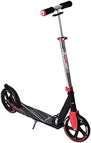 muuwmi Aluminium Scooter– Tretroller, 205 mm, ABEC 7, GS-geprüft, höhenverstellbar, XL-Deck, rot