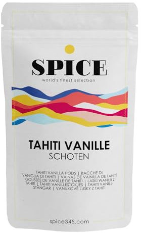 SPICE Echte Tahiti Vanilleschoten, 2 Stück á 13-15cm, Vanille Schoten aus Französisch-Polynesien, die exklusivste Vanilleschote für Feinschmecker