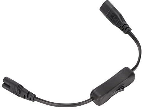 ciciglow Rallonge d'alimentation, IEC 320 C8 vers IEC 320 C7 Câble Adaptateur D'extension d'alimentation Mâle vers Femelle avec Interrupteur pour Lampe de Bureau 2,5 A 250 V 1500 W 0,98 Pi