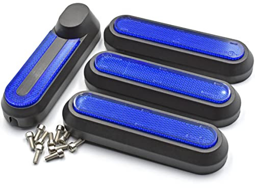 myBESTscooter - Kit de Cubierta de Rueda Lateral con reflectores para Patinete eléctrico Xiaomi M365 Pro 1S Essential Pro2 Mi3 (Reflector Azul)