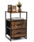 Multigot Chest of Drawers, Fabric 2/3/4-Drawer Storage Cabinet with Steel Frame, Wooden Industrial Dresser Organiser Unit for Bedroom Living Room Hallway (2 drawers+2 shelves-45 x 40 x 70cm, Brown)