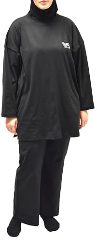 YARRASPORT Muslimische Damen Hijab Sport Trainingsanzug muslimische Frauen, Schwarz , 42