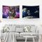 Ulticool – Wandteppich Dekoration Wohnung - Astronaut Oben Globus Mond Raketenschiff - Set von 2 Motiven – 73 cm x 95 cm - Wandtuch - Accessoires für Schlafzimmer Wohnzimmer Kinderzimmer