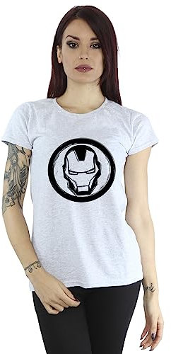 Marvel Women's Iron Man Chest Logo T-Shirt Sport Grey Small
