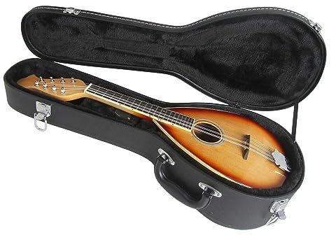 Mandoline-Instrument Diskant-8-Saiter-Mandoline Aus Massivholz, Gespleißte Rückwand Aus Fichtensperrholz, Mit Lederetui