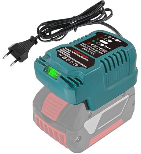 TPDL Ladegerät für Bosch Professional 18V System Akku GBA Mit LED Anzeige - Schnellladegerät Kompatibel Mit Bosch 18 Volt BAT607 BAT614 BAT614G BAT622 BAT609 BAT618