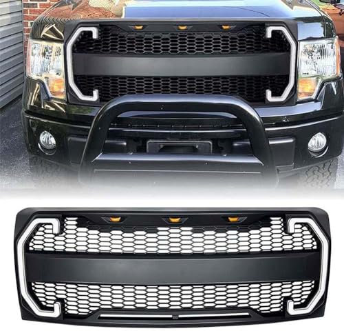Auto-Frontgrill, kompatibel mit Ford Raptor F150 F-150 2009-2014, Kühlergrill