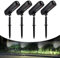 T-SUN 4 Stück Solarlampen für Außen Strahler, 6000K Solarleuchten für Außen mit IP65 Wasserdicht, 3 Beleuchtungsmodi Dusk to Dawn Solar Gartenleuchten für Hof Garten Bäume Haus Garage Weg(Weiß)
