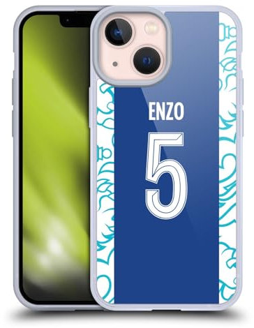 Head Case Designs Offizielle Chelsea Football Club Enzo Fernández 2022/23 Spieler Home Kit Softgelhülle Kompatibel Mit Apple iPhone 13 Mini Und Kompatibel Mit Magsafe Zubehör