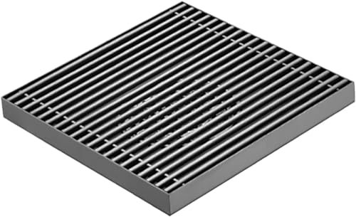 Desagüe de Piso, Desagüe de Piso de Acero Inoxidable, Cubierta de Desagüe de Piso de Ducha de Baño, Gran Calibre con Rejilla Extraíble Antiobstrucción para Baño, Garaje y Sótano,Gris,20x20cm