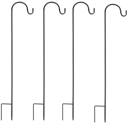 Schäferhaken, 4er Set Hirtenstab 90CM, Laternenhalter für den Garten, Metall Aufhänger für Außenbereich, für Solarleuchten, Pflanzkörbe, Blumenkugeln, Hochzeiten