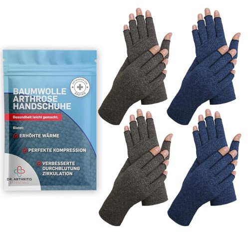 Arthrose Handschuhe mit offenen Fingerspitzen, Rheuma handschuhe und Arthritis Kompressionshandschuhe Damen und Herren