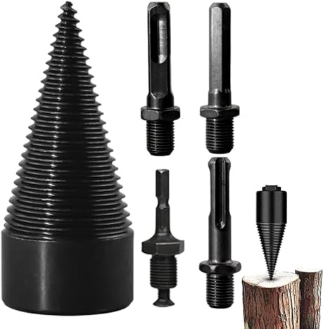 Whrcy Foret fendeur de bois,Fendeur de bois foret bois de chauffage perceuses électriques cône de vis | Conducteur de bûches de bois en acier, séparateur de bois de chauffage, cône de vis de fendage