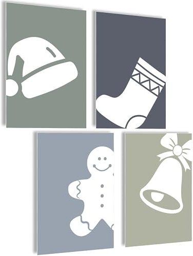 Winter Bilder Set Poster Set Weihnachten Deko Set Weihnachtsbilder Wand Weihnachtsposter Weihnachts Bilder Winterbilder Wandbild Weihnachten Bilder Set Weihnachten Poster Aesthetic (Umriss)