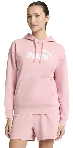 PUMA Essentials Sweat à capuche en polaire avec logo pour femme (disponible en grandes tailles), rose nuptiale SS25, Rose de mariée Ss25, Large