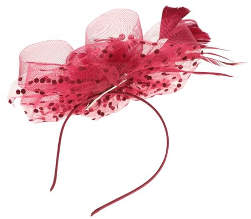 minkissy Eleganter Fascinator-hut für Teepartys Netzstoff Blumen und Details