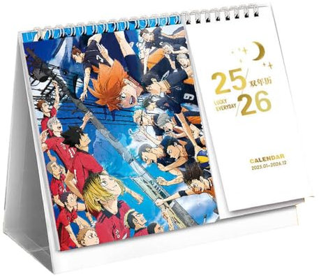 Haikyuus Adventskalender 2025 2026, Tischkalender Mit Loseblattwerk Jan 2025 - Dez 2026, Anime Poster Biennale Büro Kalender