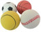 BESPORTBLE 4er Set 63mm Gummi HundebäLle - Interaktive Hundespielzeuge FüR Training Und Spiel - Basketball, FußBall, Tennisball, Baseball - SchwimmfäHig Und Robust