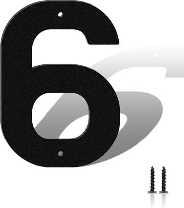 Höhe 20cm Hausnummer,wetterfest pulverbeschichtete Türnummer,Hausnummernschild aus massivem Stahl,schwarz lackierte Hausnummer für Ladenbeschilderung,Briefkasten,Garten,Hotel(6)