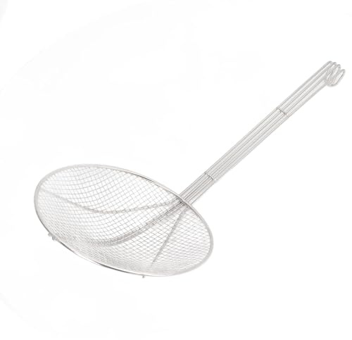 Edelstahl Tönlöffel Feines Sieb mit langem Griff in der Küche zum Kochen und Braten Blanchieren Mischen (20cm)