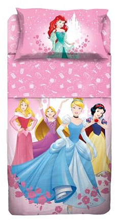 hermet Bettwäsche-Set für Einzelbett, Prinzessin, 100% Baumwolle, Bettwäsche-Set für Betten, Oberlaken mit Ribaltina, Spannbettlaken und Kissenbezug