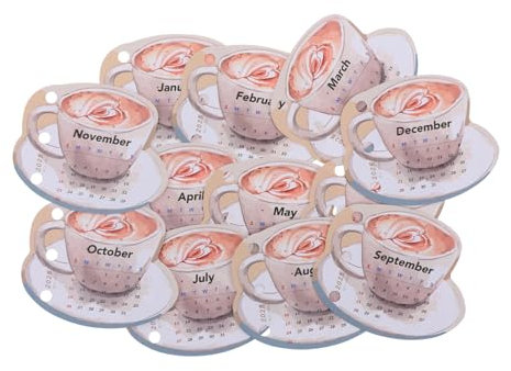 Gadpiparty Kaffeekalender Kleiner Tischkalender Monatlicher Kalender Mit Austauschbaren Einlagen Dreilochbindung Terminkalender Für Zuhause Und Büro