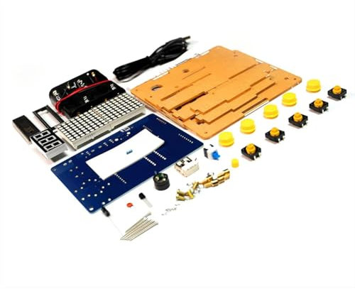 Tdkjfoutr Console di Gioco A 8 Bit con Microcontrollore 51 per la Pratica 'Elettronica e 'Apprendimento Della Saldatura. Include Giochi Come Snake, Racing e Altri Giochi A Pixel.