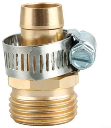 Replacement Brass Hose Mender and Stainless Steel Clamps for 3/4 Inch Garden Hoses and Sprayers (Outside)