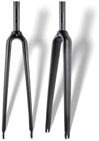 KANGXYSQ Carbone Fourche Rigide 700C Vélos De Route Fourches 25,4 Mm Droite Tube De Direction sans Filetage Fourche Avant Rigide Blocage Rapide 9 X 100 Mm Fourche Rigide Frein C(Matte Black,3K)