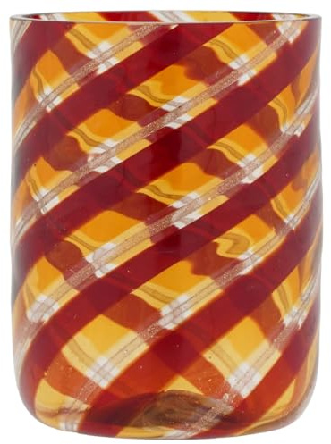 Glass Of Venice Murano Glass Italian Shot Glass 2 oz. Filigrana Design Red - Shooter glass for liqueur, Limoncello, Tequila, Vodka, Sake Handmade in Venice, Italy